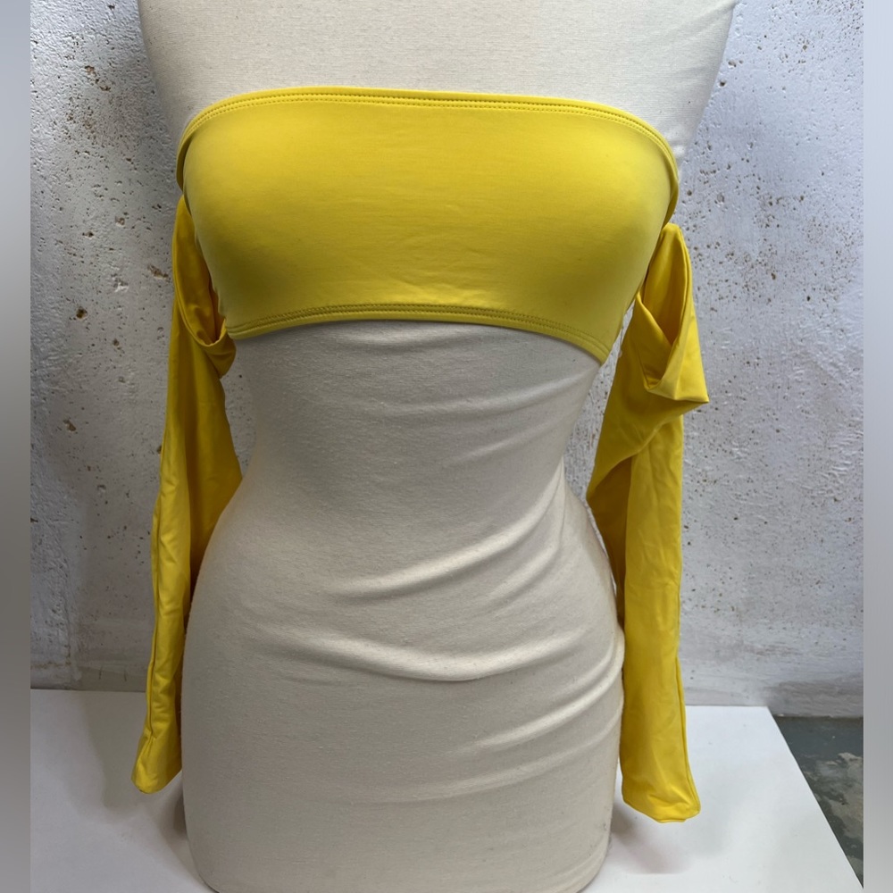 Dippin Daisy’s Long Sleeve Yellow Swim Top Size Small NEW